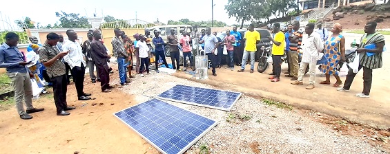 An exhibition of the solar irrigation equipment during the workshop